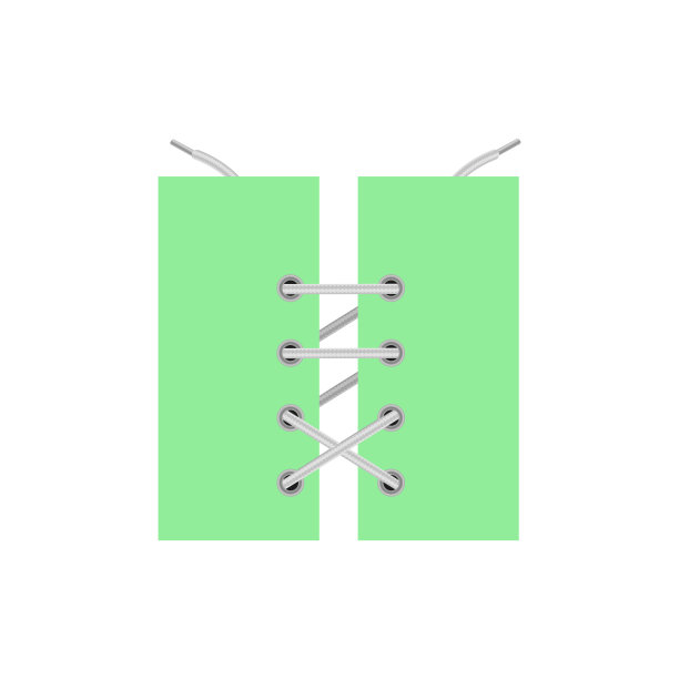 鞋带紧固和结元素，现实矢量插图孤立。图片下载