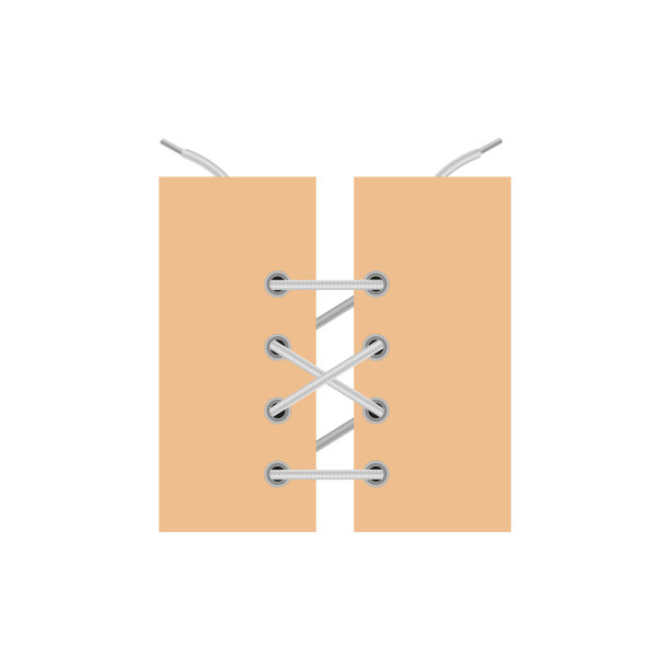 鞋和衣服花边，现实矢量插图孤立在白色。图片下载
