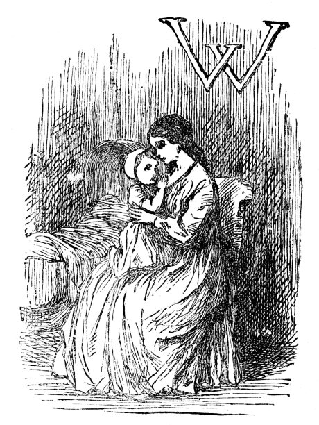 字母W代表女人养育婴儿图片下载