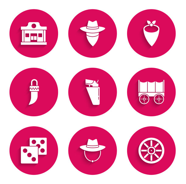 将左轮手枪套在西部牛仔帽上图片下载