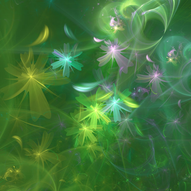 分形艺术花卉梦幻背景插图图片下载