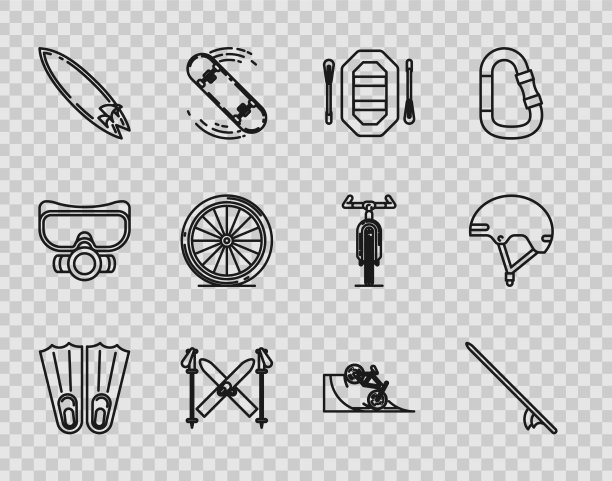 为游泳冲浪板设置线橡胶脚蹼图片下载