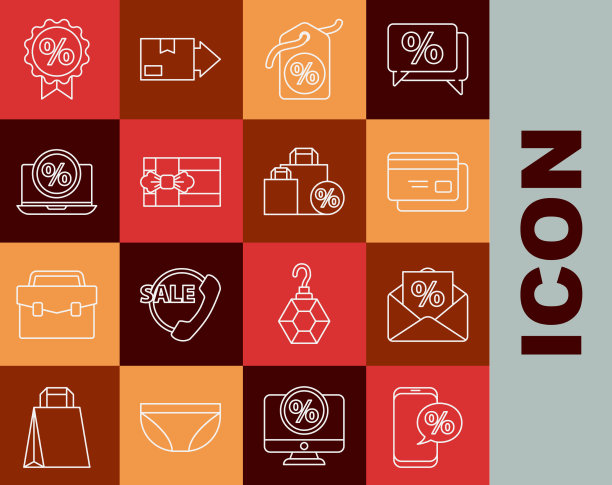 设置线路百分比折扣和电话信封图片下载