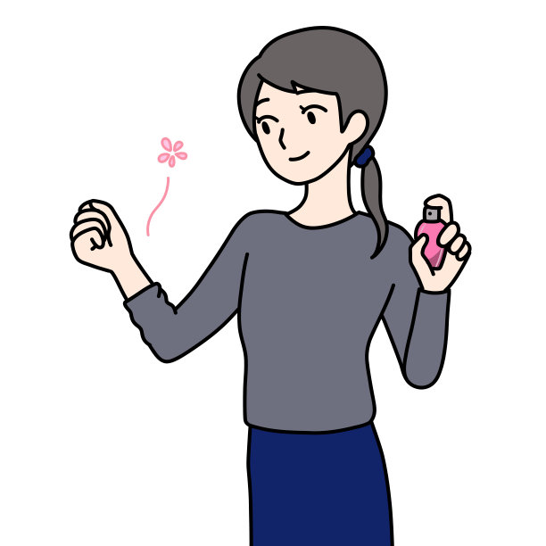 把香水涂在手腕上的女人图片下载