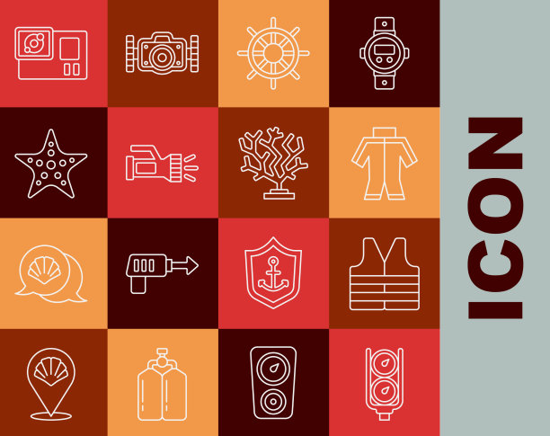 设置线规刻度救生衣潜水服船图片下载