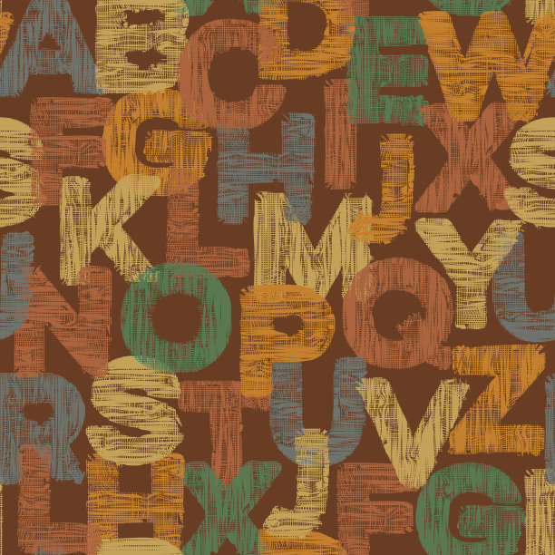 纺织英文字母无缝图案图片下载