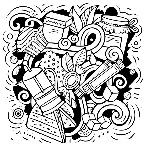 卡通涂鸦茶时间图片下载