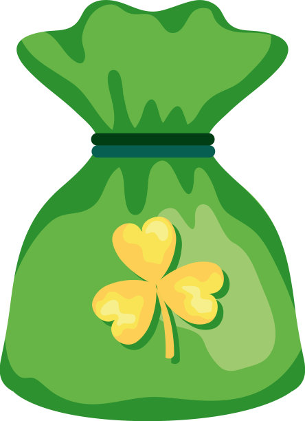 装有三叶草的钱袋图片下载