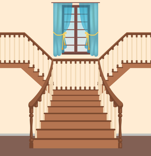 梯子有台阶、栏杆和扶手楼梯图片下载
