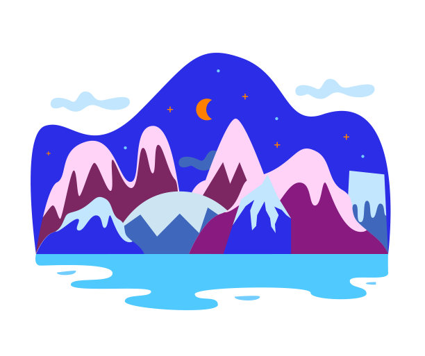 卡通晚间景观景观配合图片下载