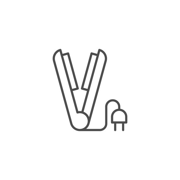 头发拉直轮廓填充颜色字形图标图片下载