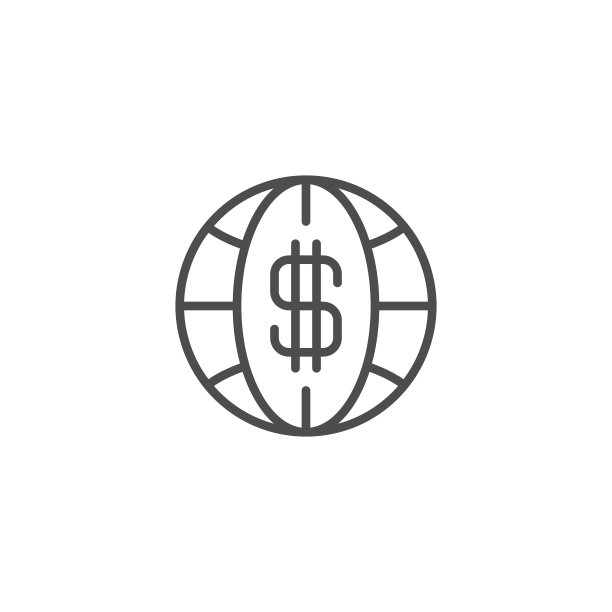 全球金融线性填充字形彩色图标图片下载