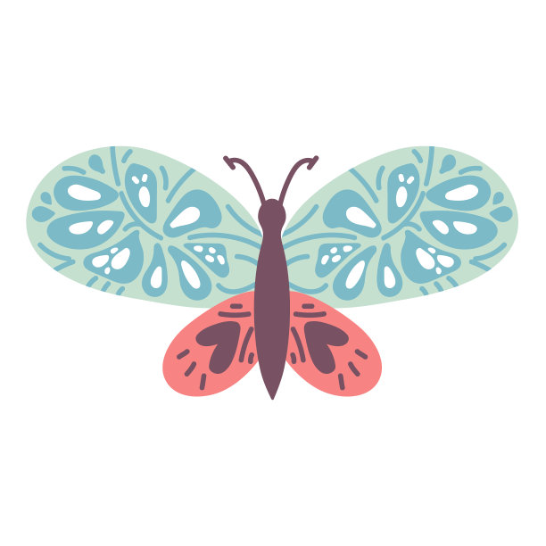 蓝色的蝴蝶，彩色的翅膀孤立在图片下载