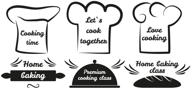 集厨师标志设计与现代概念手图片下载