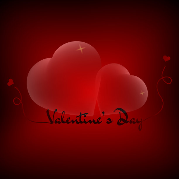 情人节3d红色霓虹灯心图片下载