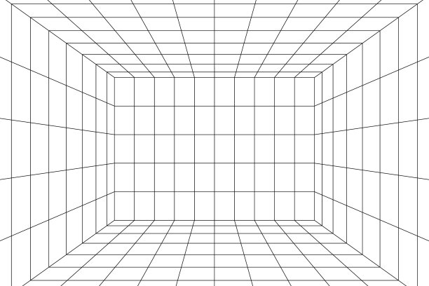 三维透视数字网格房间空间一图片下载