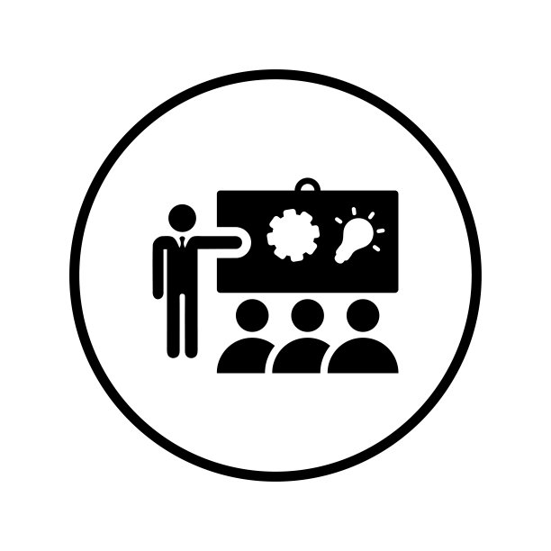 头脑风暴，会议，演示图标。黑色的矢量图。图片下载