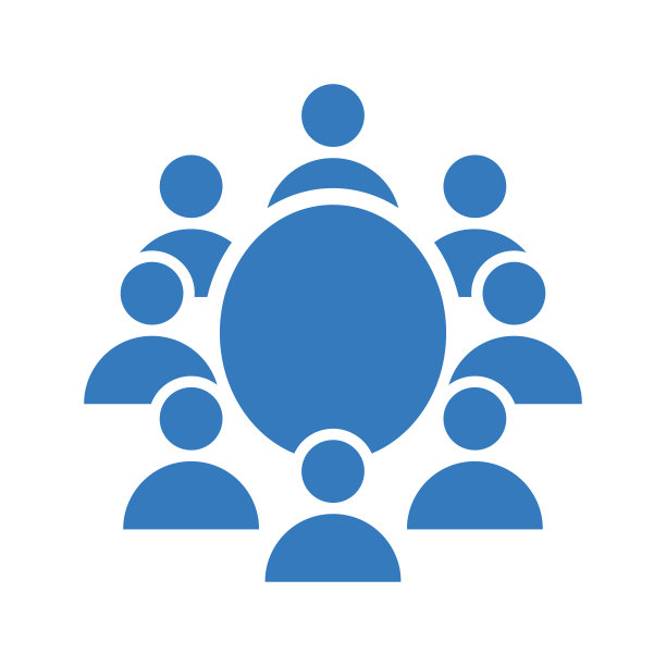 会议，scrum会议图标。蓝色的向量的设计。图片下载