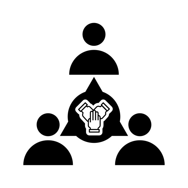 协作、讨论图标。黑色的矢量图形。图片下载