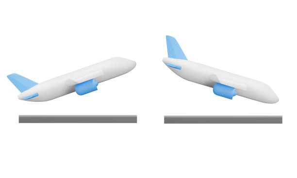 飞机起飞和降落的3d图标。隔离在透明背景上图片下载