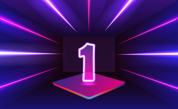 网页横幅字母一个3d孤立的设计元素。霓虹灯。图片下载