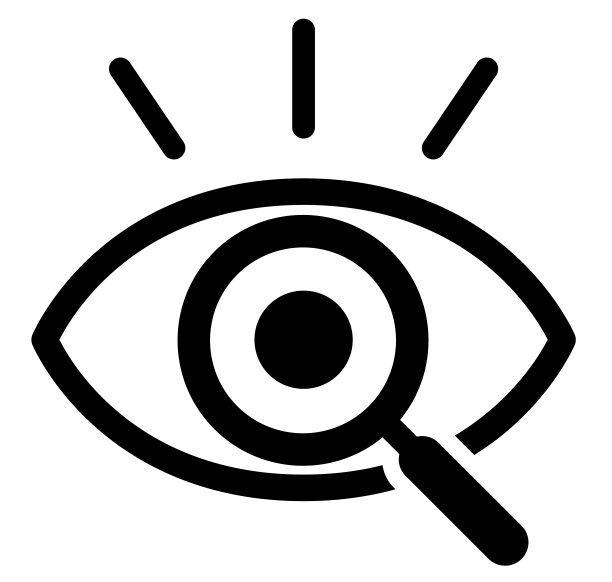 眼睛和放大镜图标图片下载