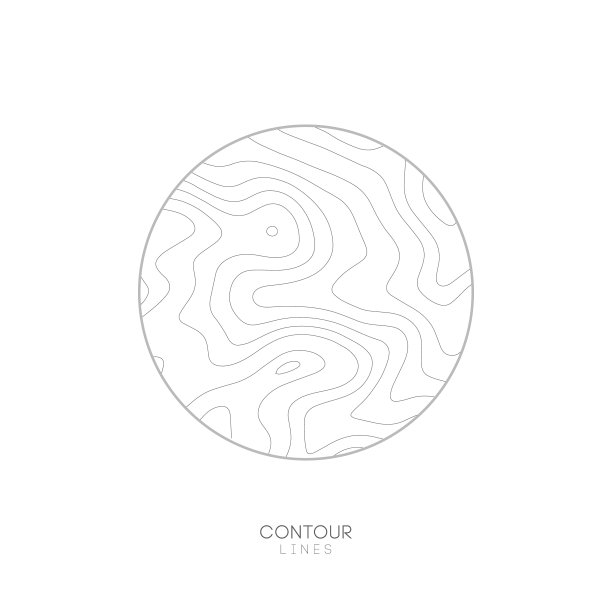白色地形图圆圈标志概念。地形图高程线。轮廓向量抽象向量插图图片下载