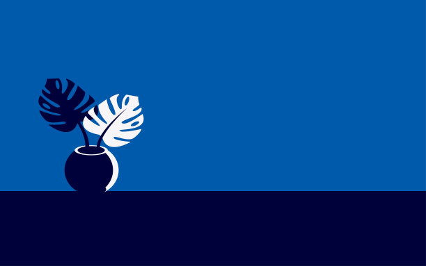 一盆怪兽树叶，简约时髦的颜色图片下载