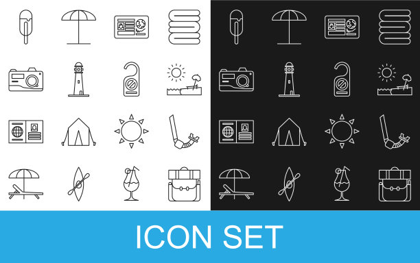 设定线远足背包浮潜海滩与图片下载