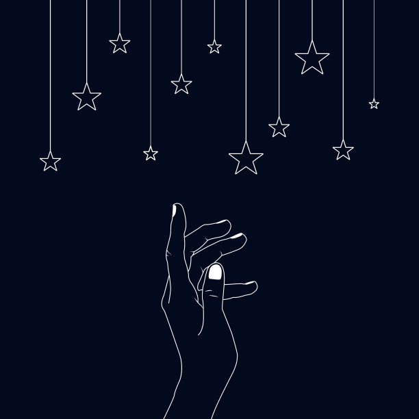 伸手摘星。手图标矢量设计。图片下载