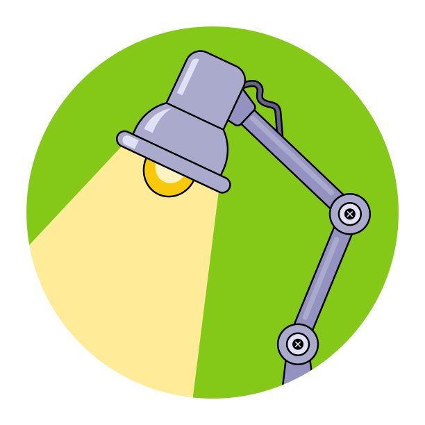 台灯发光。在黑暗中阅读设备。平面向量插图图片下载