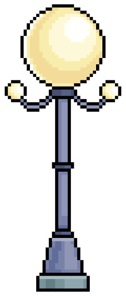 像素艺术公园灯柱矢量图标的8位游戏图片下载