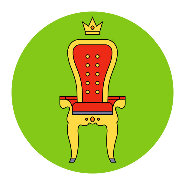 金色和红色天鹅绒的王座。平面向量插图。图片下载
