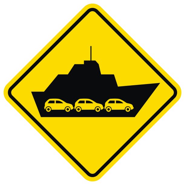 渡船，路标，黄框，eps。图片下载