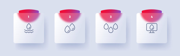 水滴设置图标。液体、清洁、饮用、饮料、卫生、环境、生态、雨水、计算机、实验室研究。自然的概念。Glassmorphism。矢量线图标的业务和广告图片下载