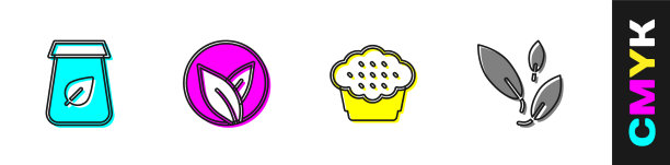 设置茶叶包装松饼和图标图片下载