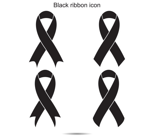黑丝带图标图片下载