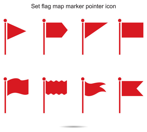 设置引脚地图标记指针图标矢量插图图形的背景图片下载