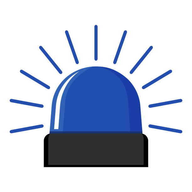 一组警灯，矢量。红色和蓝色的救护车警报声。紧急徽章图片下载