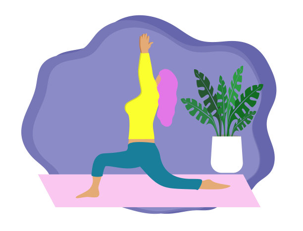 白人女孩在做瑜伽的安janasana姿势图片下载