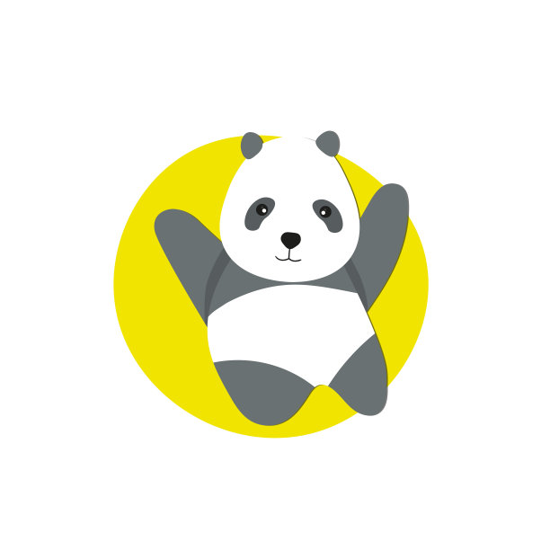 可爱的熊猫宝宝孤立在白色背景。有趣的亚洲动物。卡片，给孩子们的明信片。小熊笑了。平面矢量插图横幅，卡片，墙纸，海报图片下载