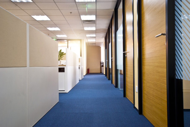 现代办公室的走廊图片下载