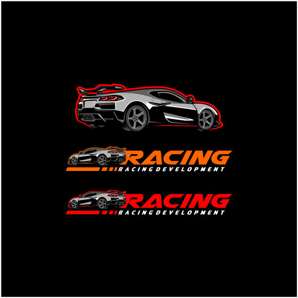 一套黑色背景的汽车标志概念图片下载