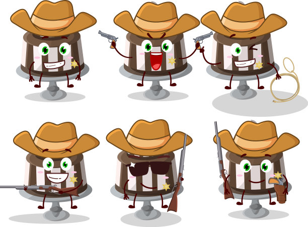 酷牛仔巧克力蛋糕甜卡通图片下载