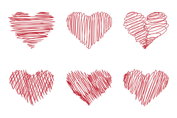 手绘心形图标收藏图片下载