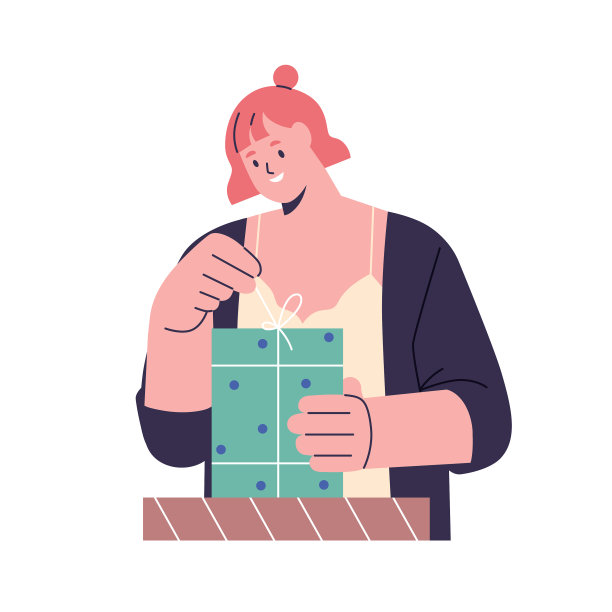 快乐的女人微笑着打开礼盒图片下载