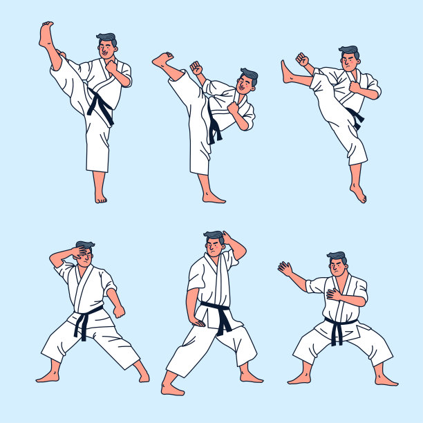 一套柔道或跆拳道运动员图片下载