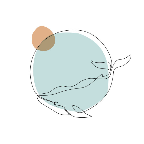 抽象鲸鱼画概念背景简单图片下载