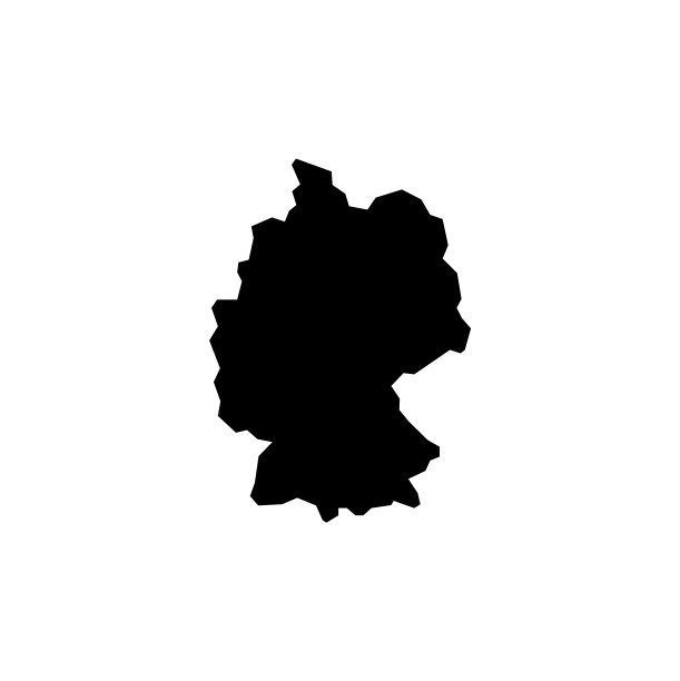 德国地图图标孤立在白色上图片下载