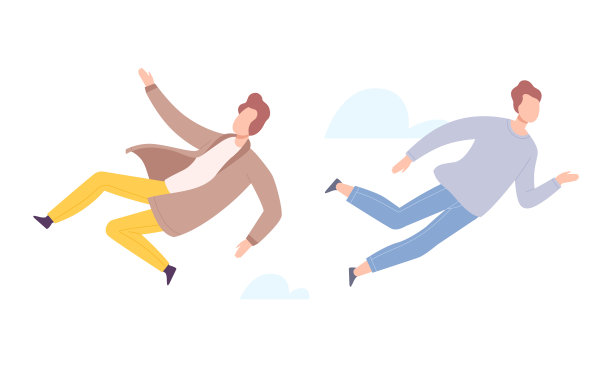 飞人漂浮在空中和云端图片下载